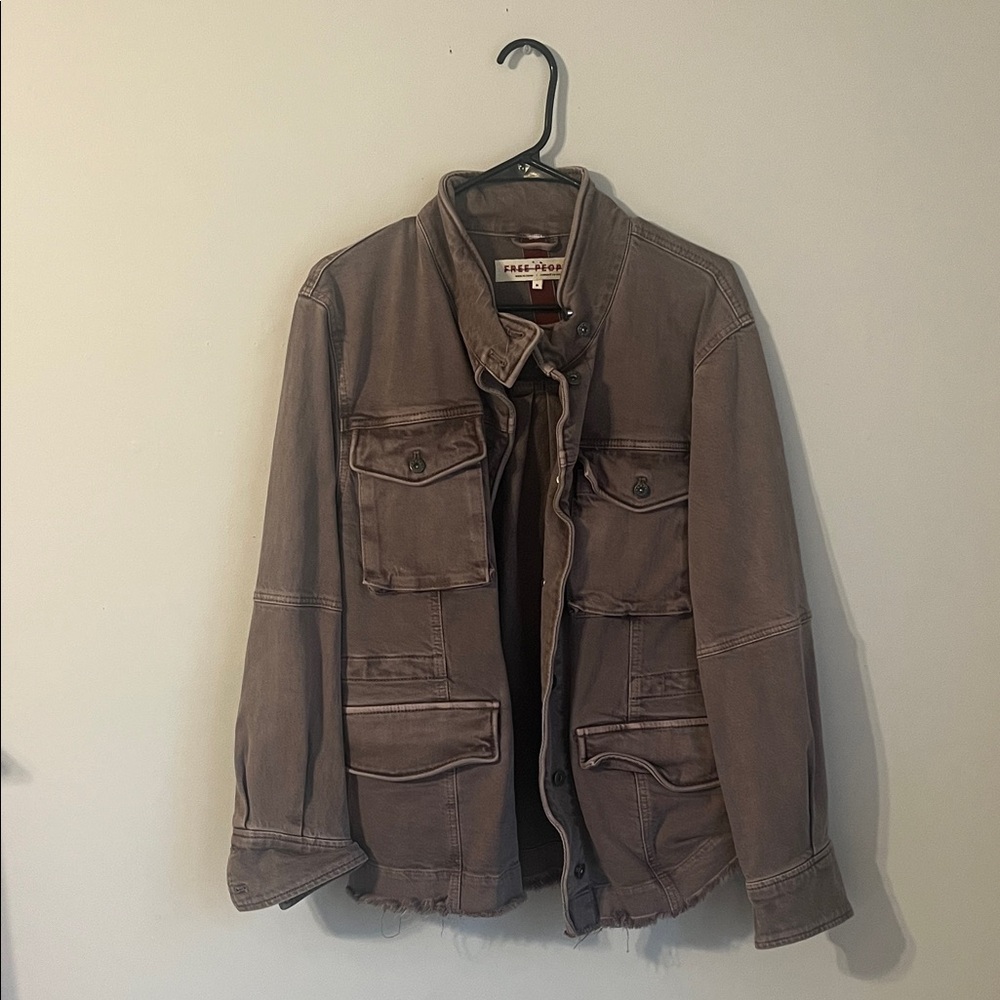 Free People Military Style Jacket in Brown